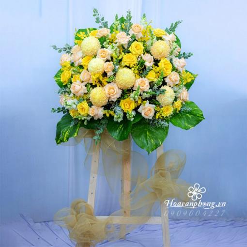 Kệ Hoa Tặng Khai Trương Đẹp “Kim Bích Huy Hoàng”