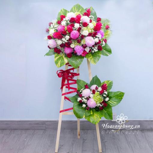 Kệ Hoa Chúc Mừng Khai Trương Đẹp “Hồng Phát Song Hỷ”