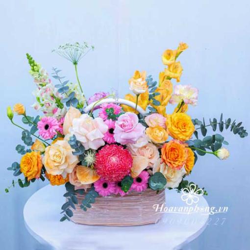 Giỏ Hoa Chúc Mừng Khai Trương “Rạng Rỡ Khởi Đầu”