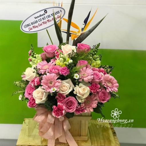 Hộp Hoa Tặng Khai Trương “Sắc Hồng Ngọt Ngào”