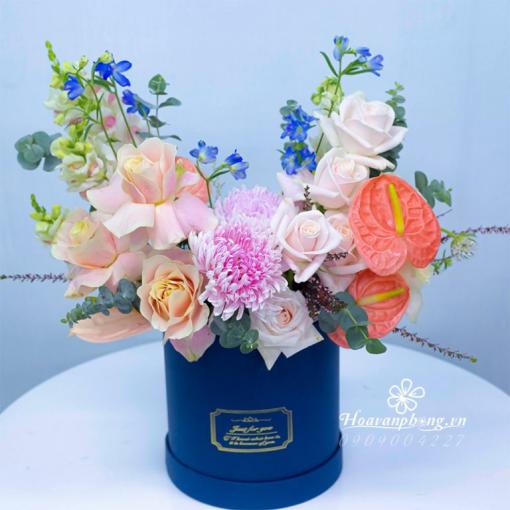 Hộp Hoa Hiện Đại Tặng Khai Trương “Lộc Tài Khởi Sắc”