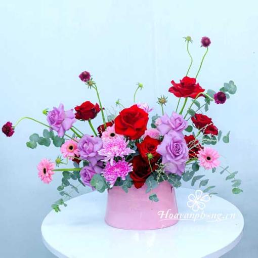 Hộp Hoa Chúc Mừng Khai Trương Ý Nghĩa “Hồng Phát Khai Xuân”