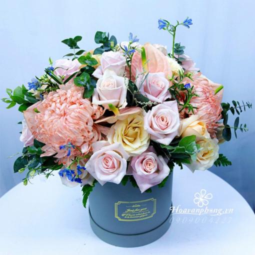 Hộp Hoa Khai Trương Tinh Tế “Phát Tài Rực Rỡ”