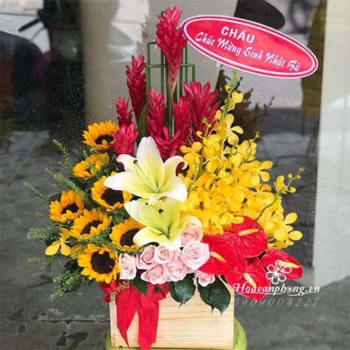 Hộp Hoa Tặng Dịp Khai Trương “Lộc Đến Tưng Bừng”