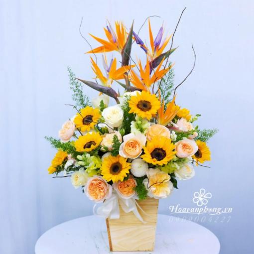 Hộp Hoa Chúc Mừng Ngày Khai Trương “Không Ngừng Vươn Xa”