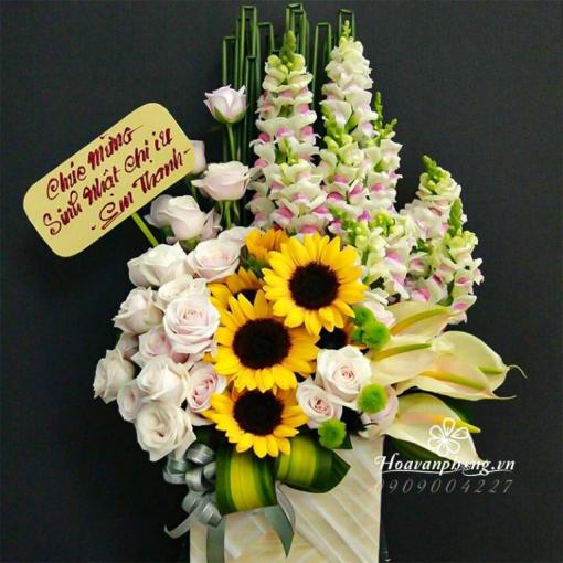 Hộp Hoa Tặng Khai Trương “Ngày Mới Rạng Rỡ”