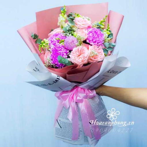 Bó Hoa Sinh Nhật Tặng Bạn Gái “Ngọt Ngào Dành Riêng Em”