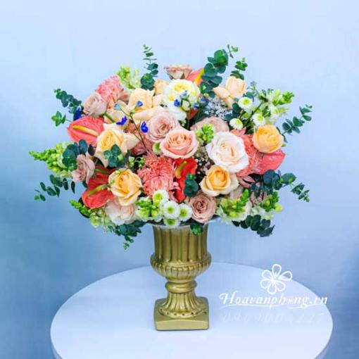 Bình Hoa Tươi Tặng Sinh Nhật Cao Cấp “Sắc Hoa Thịnh Vượng”