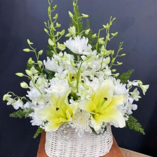 Giỏ Hoa Viếng “Thanh Khiết Tiễn Đưa”