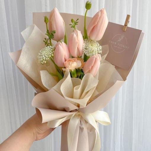 Bó Hoa Tulip Hồng Pastel