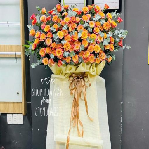 Kệ Hoa Chúc Mừng Khai Trương “Hồng Phát Rực Rỡ”