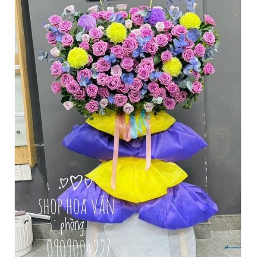 Kệ Hoa Khai Trương Đẹp “Sắc Màu Thịnh Vượng”