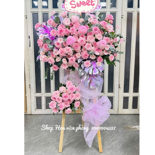 Kệ Hoa Khai Trương 2 Tầng Đẹp Ngày Vui