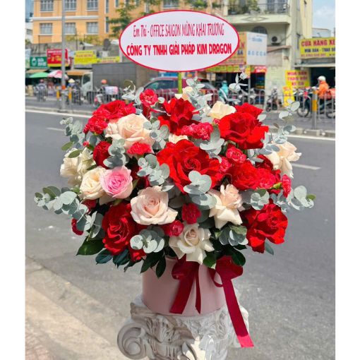 Hộp Hoa Chúc Mừng Khai Trương Khởi Đầu Thịnh Vượng