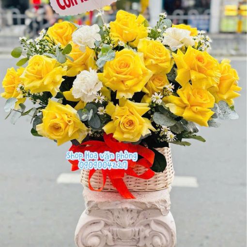 Giỏ Hoa Khai Trương Tặng Đối Tác Khởi Đầu Phát Đạt