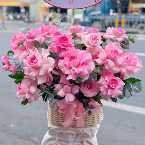 Giỏ Hoa Khai Trương Giá Rẻ Khởi Đầu May Mắn