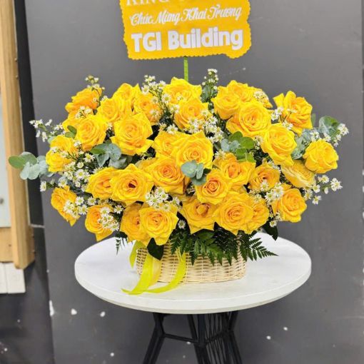 Giỏ Hoa Chúc Mừng Khai Trương Khách Hàng Phú Quý