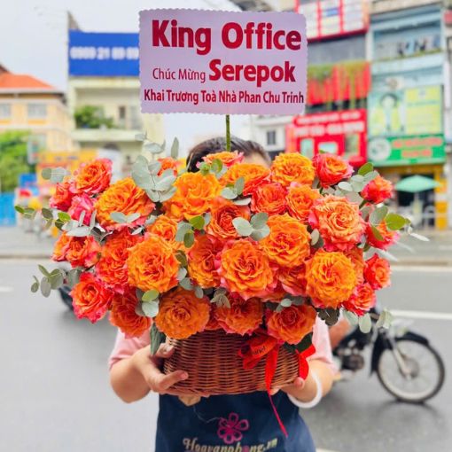 Giỏ Hoa Khai Trương Niềm Vui