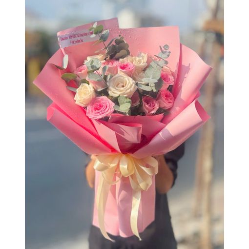 Bó Hoa Tặng Sinh Nhật Bạn Gái Pink Romance