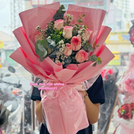 Bó Hoa Sinh Nhật Kem Dâu