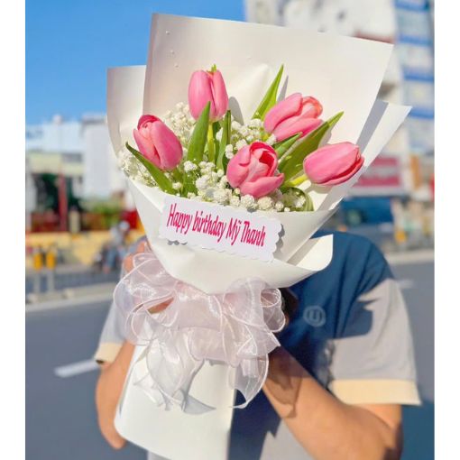 Bó Hoa Tulip Hồng Sweet Pink