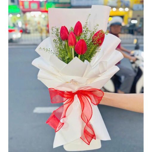 Bó Hoa Tulip Đỏ Red Love