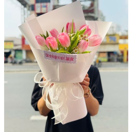 Bó Hoa Tulip Nhỏ Pink Happiness