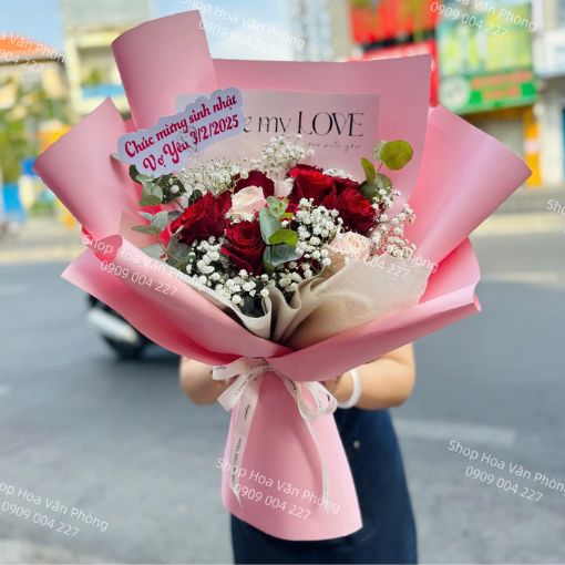 Bó Hoa Sinh Nhật Đỏ Ngọt Ngào