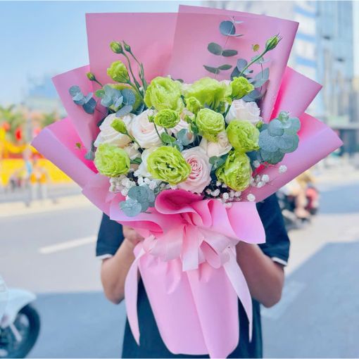 Bó Hoa Sinh Nhật Green Pink
