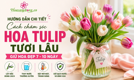 Cách chăm sóc hoa Tulip cắt cành tươi lâu