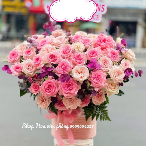 Hộp Hoa Tặng Sinh Nhật Crush Hồng Lãng Mạn