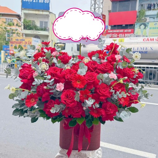 Hộp Hoa Khai Trương Sắc Đỏ Thành Công