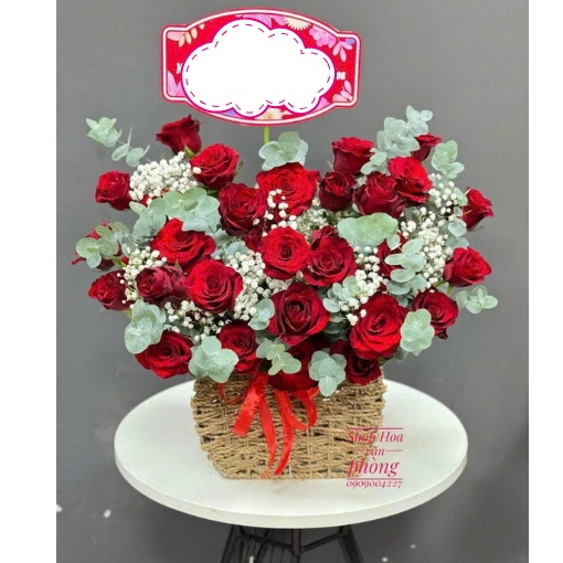 Giỏ Hoa Khai Trương Đỏ Phú Quý
