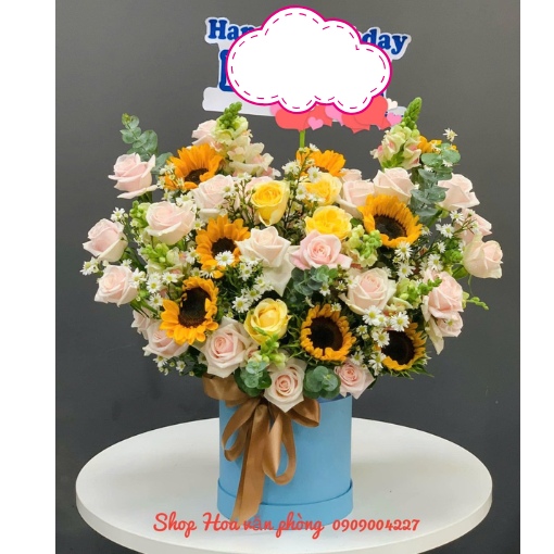 Hộp Hoa Chúc Mừng Khai Trương Nắng Vàng Thành Công