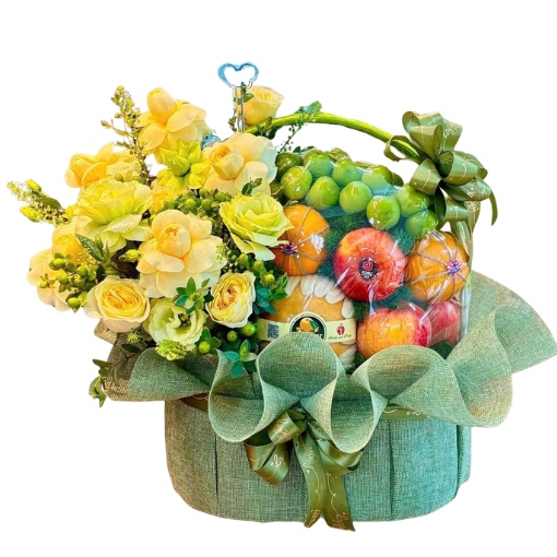 Giỏ Trái Cây Và Hoa Tươi Viên Mãn