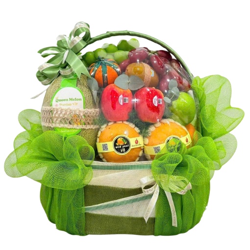 Giỏ Trái Cây Và Hoa Lộc Xanh Sung Túc