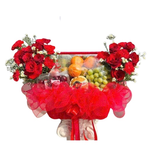Giỏ Trái Cây Và Hoa Tươi Quà Tặng Cao Cấp