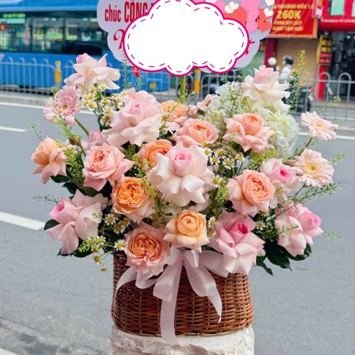 Giỏ Hoa Sinh Nhật Cho Nữ Ngọt Ngào