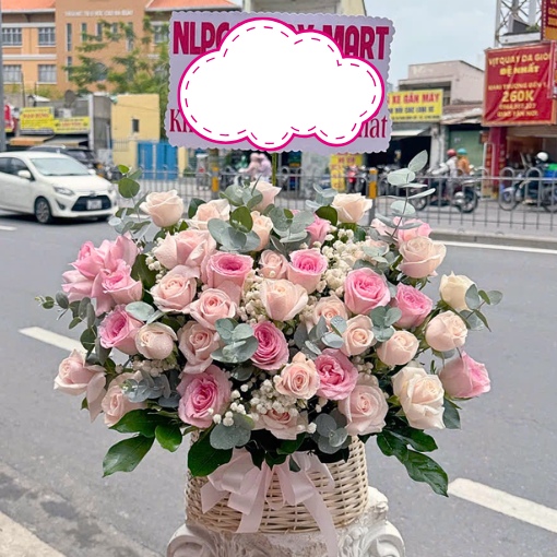 Giỏ Hoa Tươi Tặng Sinh Nhật Hồng Pastel Ngọt Ngào