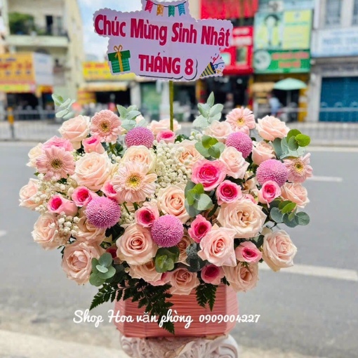 Giỏ Hoa Sinh Nhật Vợ Rạng Ngời Hạnh Phúc