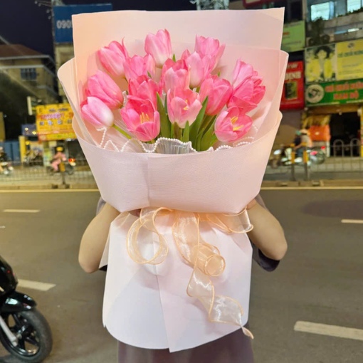 Bó Hoa Tulip Hồng Ngàn Lời Yêu Thương