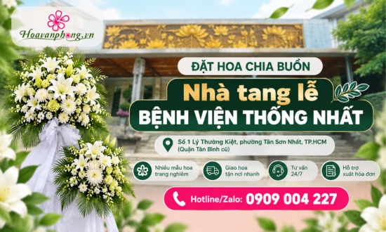 Đặt hoa viếng đám tang tại nhà tang lễ Bệnh viện Thống Nhất quận Tân Bình