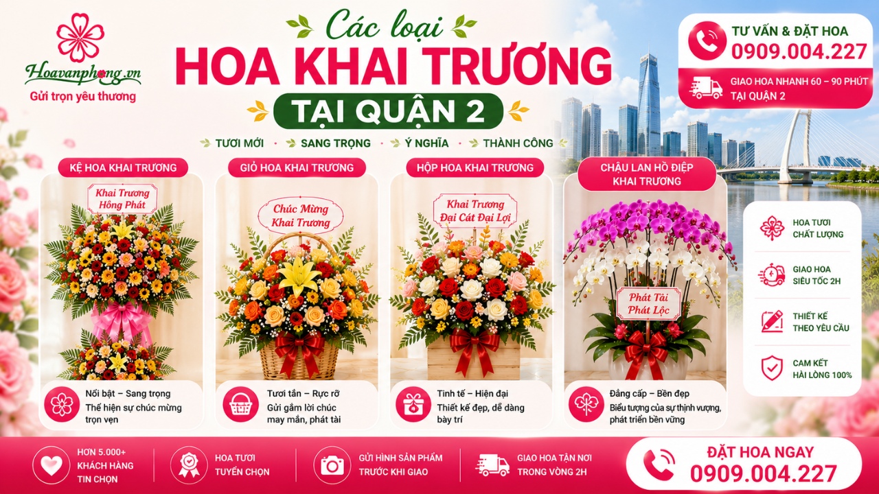 Các loại hoa khai trương đẹp