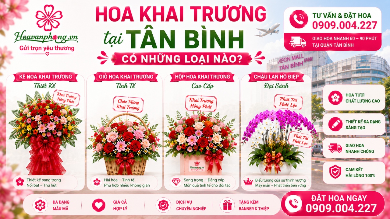 Các mẫu hoa khai trương tại quận Gò Vấp