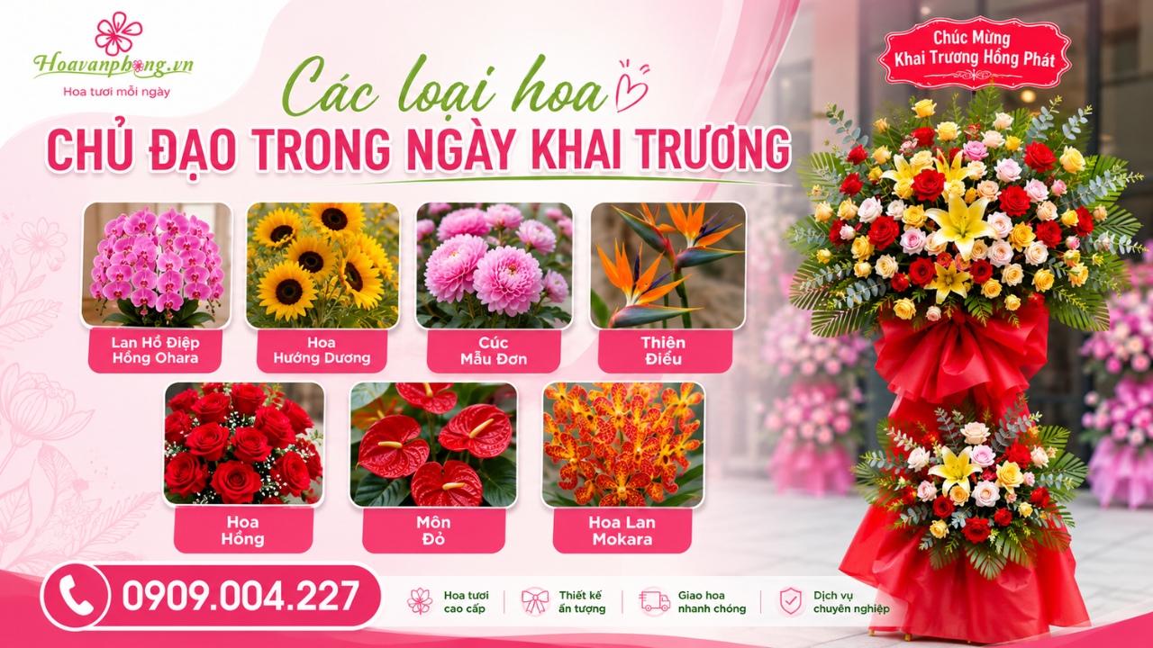 kệ hoa khai trương đẹp
