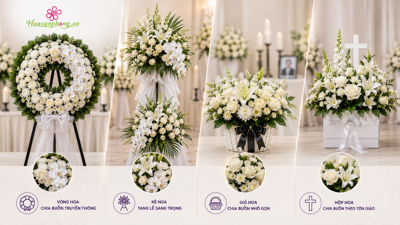 Mẫu hoa chia buồn được ưa chuộng tại quận 1