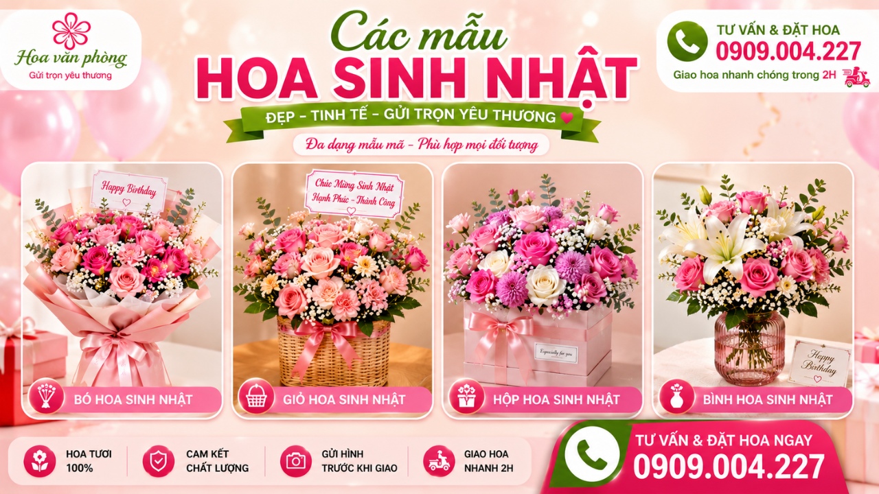 Các mẫu hoa sinh nhật được ưa thích