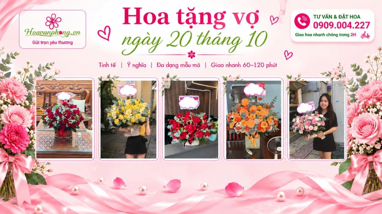 Các mẫu hoa 20/10 tặng vợ tại Hoa Văn Phòng