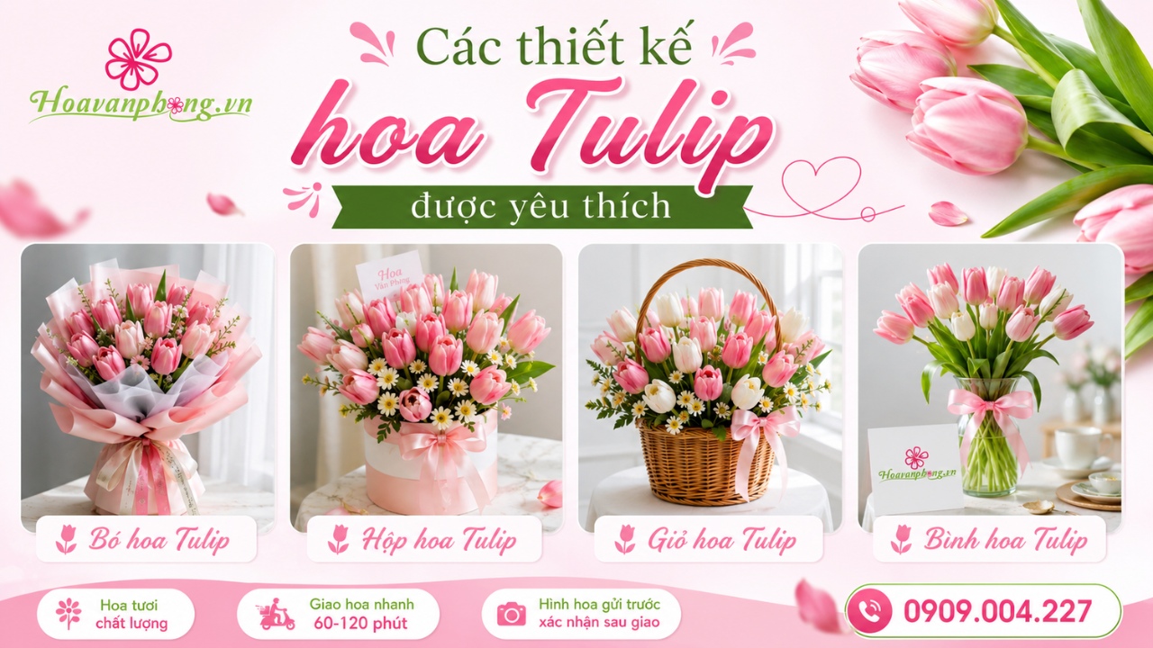 Hoa Tulip phù hợp với nhiều thiết kế sang trọng