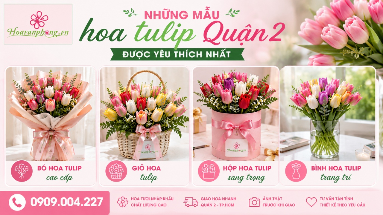 Các mẫu thiết kế hoa tulip được yêu thích tại quận 2
